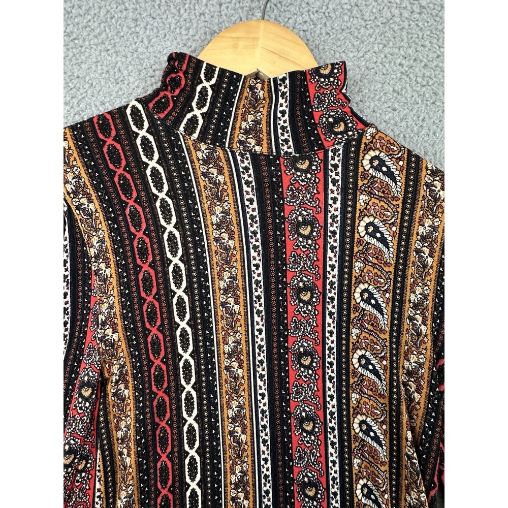 Free People Multicolor Striped Paisley Mock Neck Tunic - Picture 2 of 11